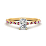 Load image into Gallery viewer, french-pave-radiant-petite-pink-sapphire-engagement-ring-in-FD9918RARGSADRPIANGLE3-NL-YG
