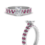 Load image into Gallery viewer, french-pave-radiant-petite-pink-sapphire-wedding-ring-set-in-FD9918RAGSADRPIANGLE3-NL-WG-B1
