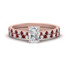 Load image into Gallery viewer, french-pave-radiant-petite-ruby-wedding-ring-set-in-FD9918RAGRUDRANGLE3-NL-RG-B1