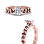 Load image into Gallery viewer, french-pave-radiant-petite-ruby-wedding-ring-set-in-FD9918RAGRUDRANGLE3-NL-RG-B1
