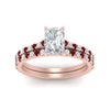 Load image into Gallery viewer, french-pave-radiant-petite-ruby-wedding-ring-set-in-FD9918RAGRUDRANGLE3-NL-RG-B1