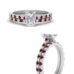 Load image into Gallery viewer, french-pave-radiant-petite-ruby-wedding-ring-set-in-FD9918RAGRUDRANGLE3-NL-WG-B1
