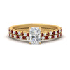 Load image into Gallery viewer, french-pave-radiant-petite-ruby-wedding-ring-set-in-FD9918RAGRUDRANGLE3-NL-YG-B1