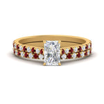 Load image into Gallery viewer, french-pave-radiant-petite-ruby-wedding-ring-set-in-FD9918RAGRUDRANGLE3-NL-YG-B1
