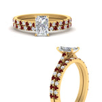 Load image into Gallery viewer, french-pave-radiant-petite-ruby-wedding-ring-set-in-FD9918RAGRUDRANGLE3-NL-YG-B1
