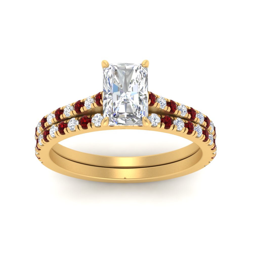 french-pave-radiant-petite-ruby-wedding-ring-set-in-FD9918RAGRUDRANGLE3-NL-YG-B1