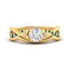 Load image into Gallery viewer, french-pave-round-contour-emerald-wedding-band-in-yellow-gold-FD9986B1ROGEMGR-NL-YG