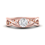 Load image into Gallery viewer, french-pave-round-contour-orange-sapphire-wedding-band-in-rose-gold-FD9986B1ROGSAOR-NL-RG
