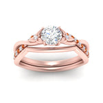 Load image into Gallery viewer, french-pave-round-contour-orange-sapphire-wedding-band-in-rose-gold-FD9986B1ROGSAOR-NL-RG