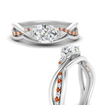 Load image into Gallery viewer, french-pave-round-contour-orange-sapphire-wedding-band-in-white-gold-FD9986B1ROGSAOR-NL-WG
