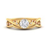 Load image into Gallery viewer, french-pave-round-contour-orange-sapphire-wedding-band-in-yellow-gold-FD9986B1ROGSAOR-NL-YG
