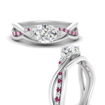 Load image into Gallery viewer, french-pave-round-contour-pink-sapphire-wedding-band-in-white-gold-FD9986B1ROGSADRPI-NL-WG
