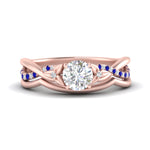 Load image into Gallery viewer, french-pave-round-contour-sapphire-wedding-band-in-rose-gold-FD9986B1ROGSABL-NL-RG
