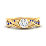 Load image into Gallery viewer, french-pave-round-contour-sapphire-wedding-band-in-yellow-gold-FD9986B1ROGSABL-NL-YG