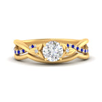 Load image into Gallery viewer, french-pave-round-contour-sapphire-wedding-band-in-yellow-gold-FD9986B1ROGSABL-NL-YG
