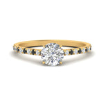 Load image into Gallery viewer, french-pave-round-petite-black-diamond-engagement-ring-in-FD9918RORGBLACKANGLE3-NL-YG
