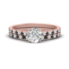 Load image into Gallery viewer, french-pave-round-petite-black-diamond-wedding-ring-set-in-FD9918ROGBLACKANGLE3-NL-RG-B1