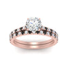 Load image into Gallery viewer, french-pave-round-petite-black-diamond-wedding-ring-set-in-FD9918ROGBLACKANGLE3-NL-RG-B1