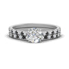 Load image into Gallery viewer, french-pave-round-petite-black-diamond-wedding-ring-set-in-FD9918ROGBLACKANGLE3-NL-WG-B1