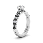 Load image into Gallery viewer, french-pave-round-petite-black-diamond-wedding-ring-set-in-FD9918ROGBLACKANGLE3-NL-WG-B1
