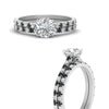 Load image into Gallery viewer, french-pave-round-petite-black-diamond-wedding-ring-set-in-FD9918ROGBLACKANGLE3-NL-WG-B1