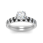 Load image into Gallery viewer, french-pave-round-petite-black-diamond-wedding-ring-set-in-FD9918ROGBLACKANGLE3-NL-WG-B1
