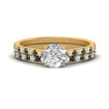 Thumbnail 53 - french-pave-round-petite-black-diamond-wedding-ring-set-in-FD9918ROGBLACKANGLE3-NL-YG-B1