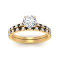 Thumbnail 54 - french-pave-round-petite-black-diamond-wedding-ring-set-in-FD9918ROGBLACKANGLE3-NL-YG-B1