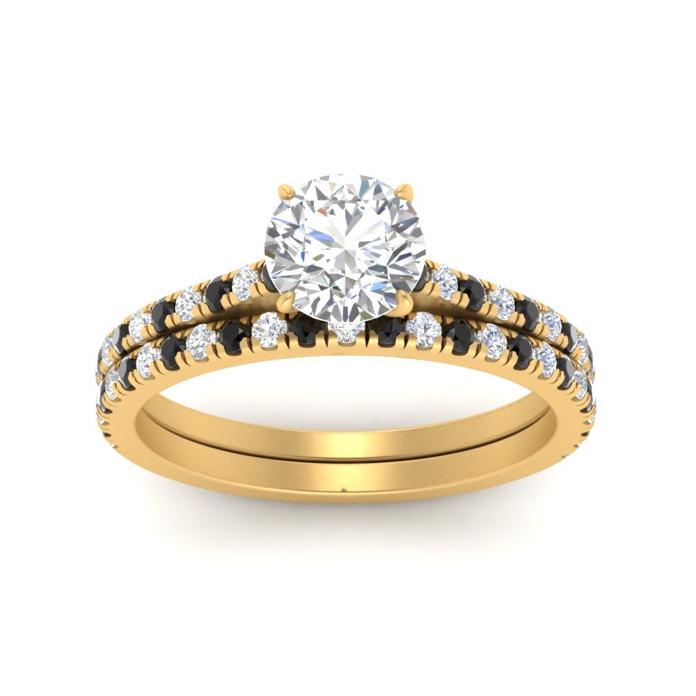 french-pave-round-petite-black-diamond-wedding-ring-set-in-FD9918ROGBLACKANGLE3-NL-YG-B1