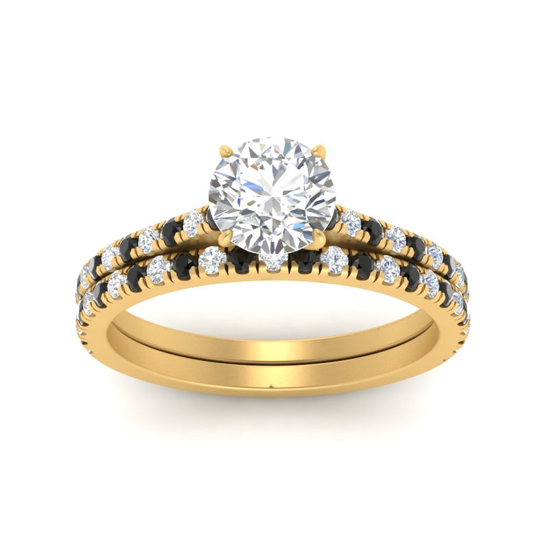 french-pave-round-petite-black-diamond-wedding-ring-set-in-FD9918ROGBLACKANGLE3-NL-YG-B1