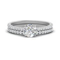 Thumbnail 2 - french-pave-round-petite-diamond-wedding-ring-set-in-FD9918ROANGLE3-NL-WG-B1