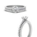 Thumbnail 1 - french-pave-round-petite-diamond-wedding-ring-set-in-FD9918ROANGLE3-NL-WG-B1