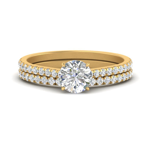 french-pave-round-petite-diamond-wedding-ring-set-in-FD9918ROANGLE3-NL-YG-B1