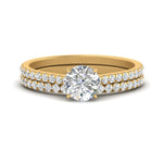 Load image into Gallery viewer, french-pave-round-petite-diamond-wedding-ring-set-in-FD9918ROANGLE3-NL-YG-B1
