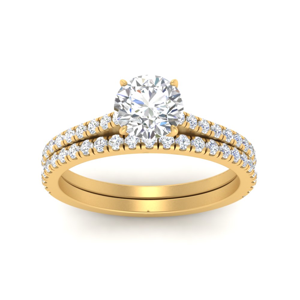 french-pave-round-petite-diamond-wedding-ring-set-in-FD9918ROANGLE3-NL-YG-B1
