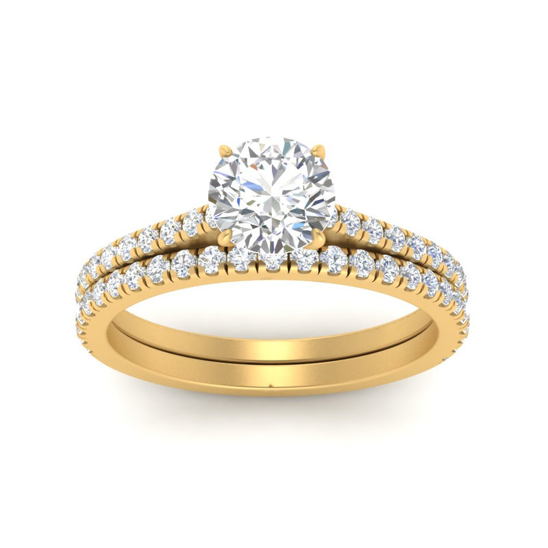 french-pave-round-petite-diamond-wedding-ring-set-in-FD9918ROANGLE3-NL-YG-B1