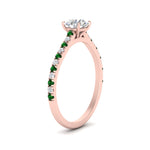 Load image into Gallery viewer, french-pave-round-petite-emerald-engagement-ring-in-FD9918RORGEMGRANGLE3-NL-RG
