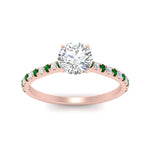 Load image into Gallery viewer, french-pave-round-petite-emerald-engagement-ring-in-FD9918RORGEMGRANGLE3-NL-RG
