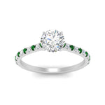 Load image into Gallery viewer, u-prong-thin-round-cut-diamond-engagement-ring-with-emerald-in-FD9154RFANCYI-NL-WG-1
