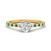 Load image into Gallery viewer, french-pave-round-petite-emerald-engagement-ring-in-FD9918RORGEMGRANGLE3-NL-YG