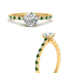 Load image into Gallery viewer, french-pave-round-petite-emerald-engagement-ring-in-FD9918RORGEMGRANGLE3-NL-YG
