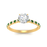 Load image into Gallery viewer, french-pave-round-petite-emerald-engagement-ring-in-FD9918RORGEMGRANGLE3-NL-YG
