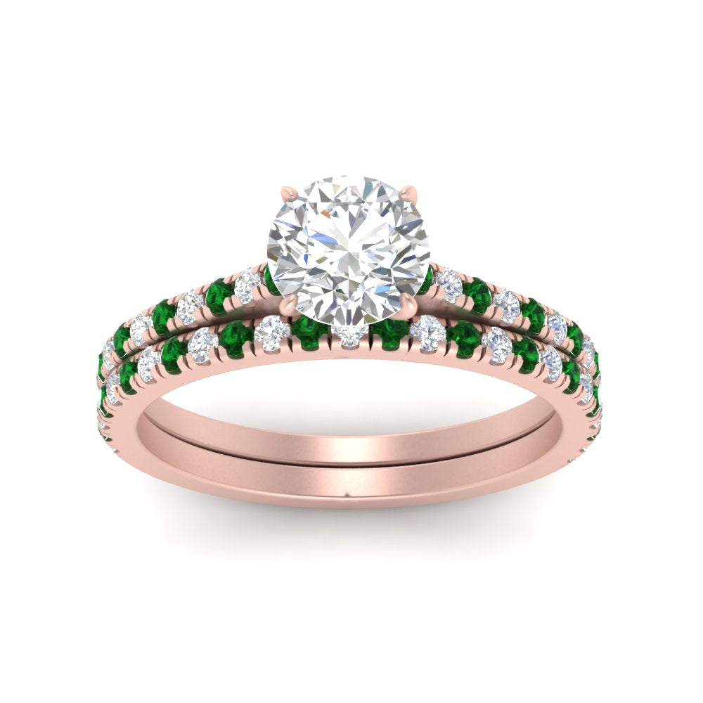 french-pave-round-petite-emerald-wedding-ring-set-in-FD9918ROGEMGRANGLE3-NL-RG-B1