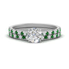 Load image into Gallery viewer, french-pave-round-petite-emerald-wedding-ring-set-in-FD9918ROGEMGRANGLE3-NL-WG-B1