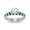 Load image into Gallery viewer, french-pave-round-petite-emerald-wedding-ring-set-in-FD9918ROGEMGRANGLE3-NL-WG-B1
