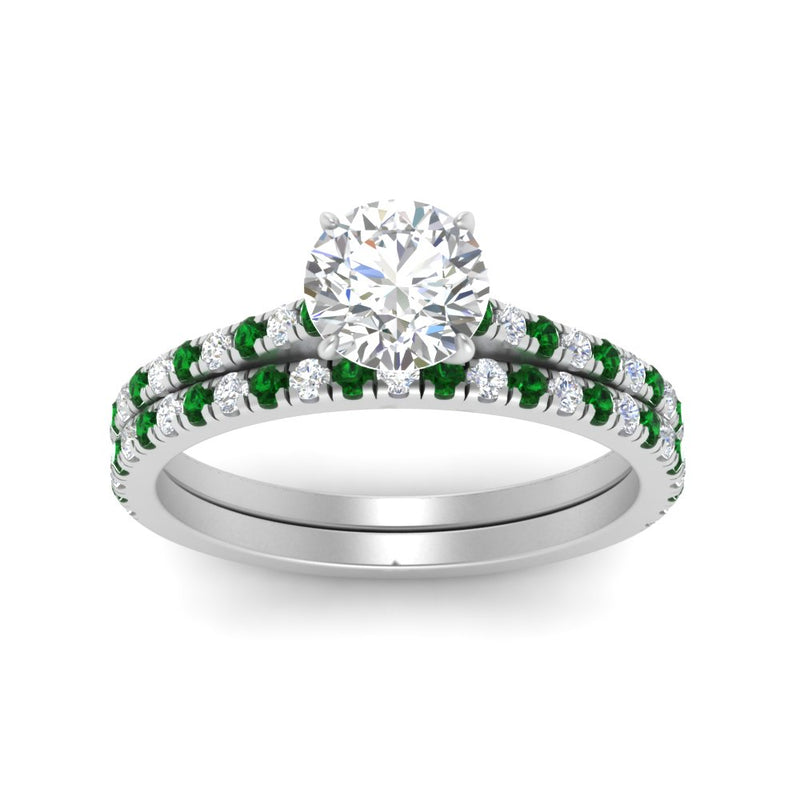 french-pave-round-petite-emerald-wedding-ring-set-in-FD9918ROGEMGRANGLE3-NL-WG-B1