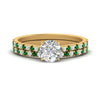 Load image into Gallery viewer, french-pave-round-petite-emerald-wedding-ring-set-in-FD9918ROGEMGRANGLE3-NL-YG-B1