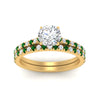 Load image into Gallery viewer, french-pave-round-petite-emerald-wedding-ring-set-in-FD9918ROGEMGRANGLE3-NL-YG-B1
