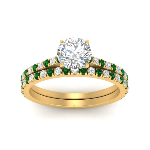 french-pave-round-petite-emerald-wedding-ring-set-in-FD9918ROGEMGRANGLE3-NL-YG-B1