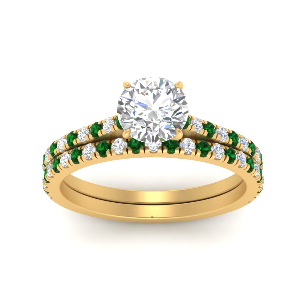 french-pave-round-petite-emerald-wedding-ring-set-in-FD9918ROGEMGRANGLE3-NL-YG-B1